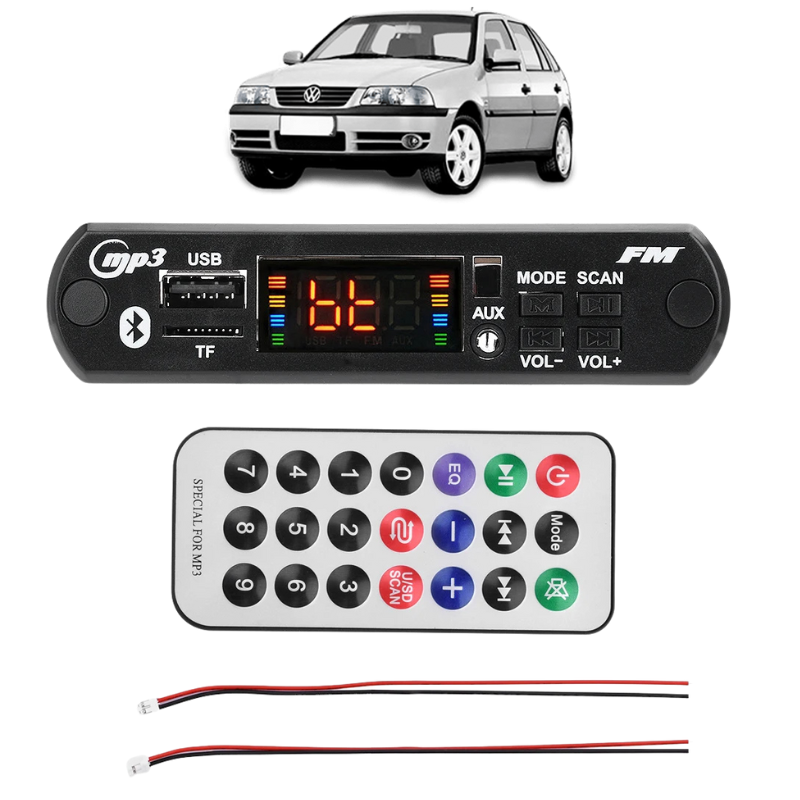 Placa Decodificadora de Carro com Amplificador Bluetooth 5.0 - 2x25W